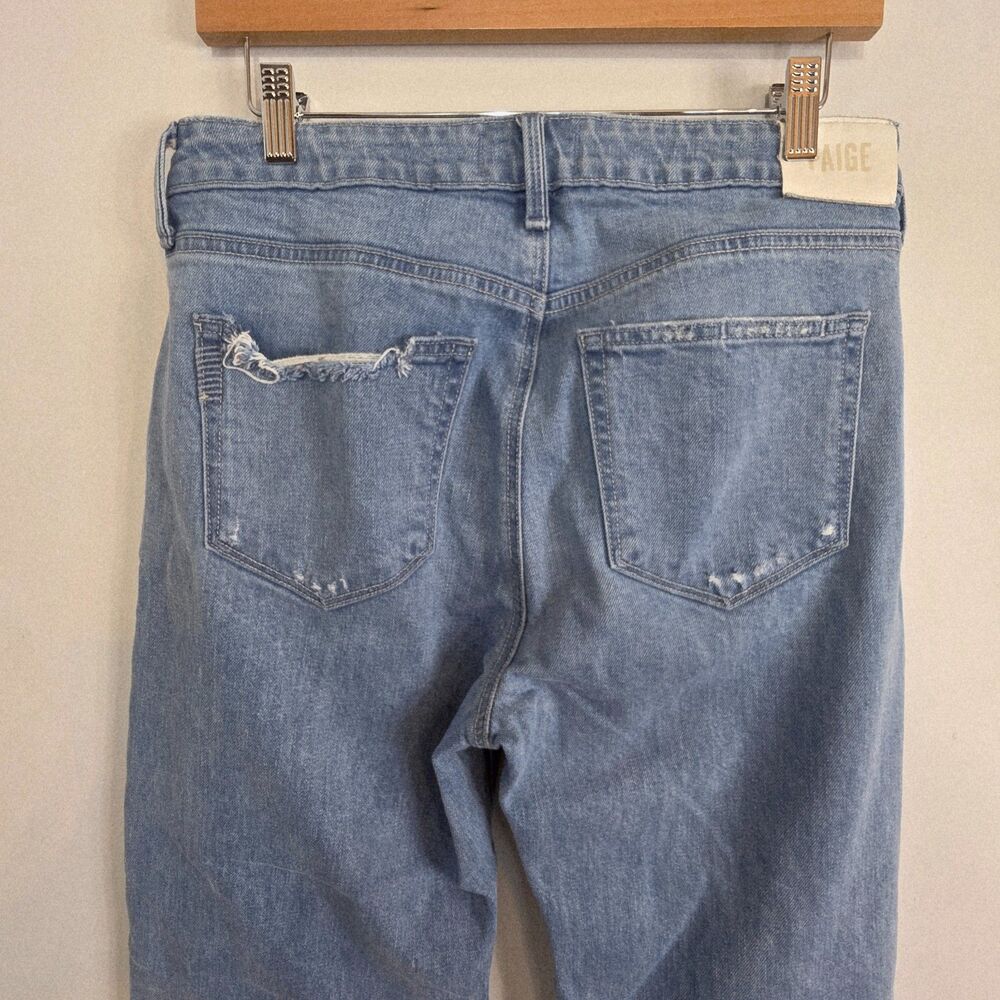 Paige Leenah High Rise Distressed Wide Leg Cotton Stretch Ankle Jean Size 29 - Picture 9 of 11